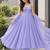 Lavender faux georgette stone work anarkali set