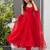 Red faux georgette stone work anarkali set