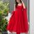 Red faux georgette stone work anarkali set