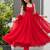 Red faux georgette stone work anarkali set