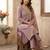 Lavender silk blend embroidered kurta set