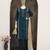 Teal-blue cotton poly embroidered kurta set