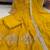 Dark-yellow chanderi hand embroidery anarkali set