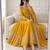 Dark-yellow chanderi hand embroidery anarkali set