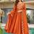 Orange silk blend embroidered anarkali set