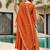 Orange silk blend embroidered anarkali set