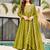 Olive silk blend embroidered anarkali set