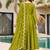 Olive silk blend embroidered anarkali set