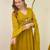 Mustard chanderi embroidered anarkali set