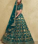 emerald silk blend embroidered traditional lehenga choli upto 43