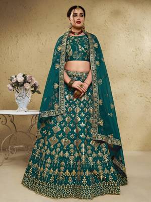 emerald silk blend embroidered traditional lehenga choli upto 43 2