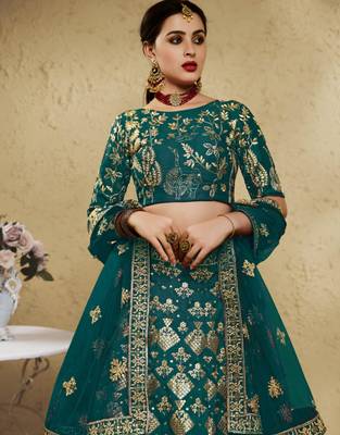 emerald silk blend embroidered traditional lehenga choli upto 43 3