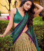 yellow silk blend woven traditional lehenga choli upto 42