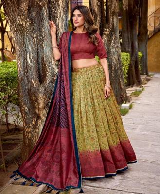 yellow silk blend woven traditional lehenga choli upto 42 3