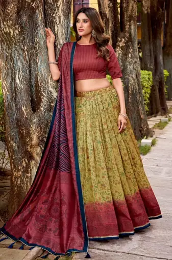 yellow silk blend woven traditional lehenga choli upto 42