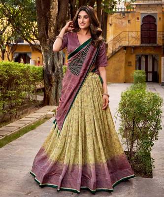 yellow silk blend woven traditional lehenga choli upto 42 2