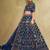teal blue silk blend embroidered traditional lehenga choli upto 43