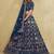 teal blue silk blend embroidered traditional lehenga choli upto 43