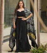black georgette plain traditional lehenga choli upto 38