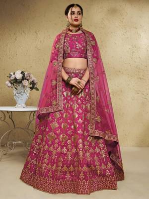 rani pink silk blend embroidered traditional lehenga choli upto 43 2
