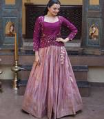 onion pink viscose woven traditional lehenga choli upto 44