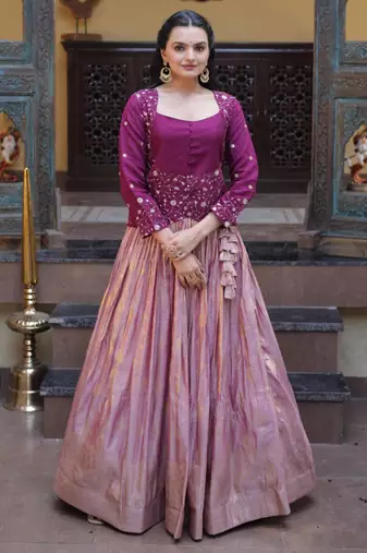 onion pink viscose woven traditional lehenga choli upto 44