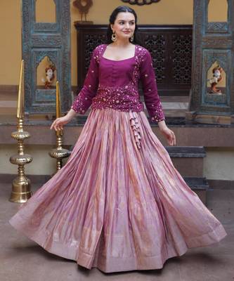 onion pink viscose woven traditional lehenga choli upto 44 5
