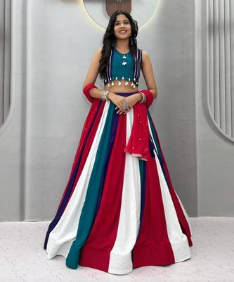 multicolor cotton poly plain traditional lehenga choli upto 44 4