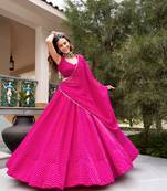 pink georgette printed traditional lehenga choli upto 42