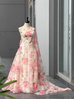 pink silk blend printed traditional lehenga choli upto 42 2