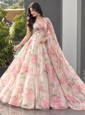 pink silk blend printed traditional lehenga choli upto 42 3