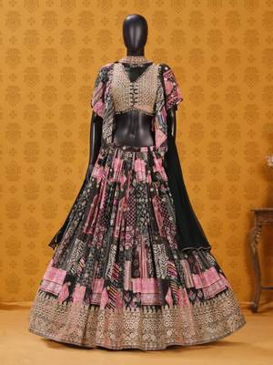 black silk blend embroidered traditional lehenga choli upto 43 2