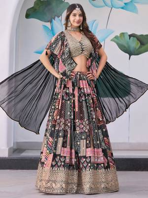 black silk blend embroidered traditional lehenga choli upto 43 3