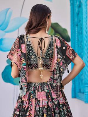 black silk blend embroidered traditional lehenga choli upto 43 4