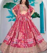pink silk blend embroidered traditional lehenga choli upto 43