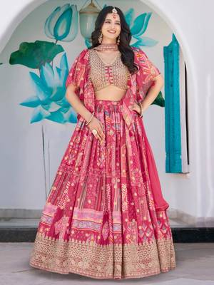 pink silk blend embroidered traditional lehenga choli upto 43 2