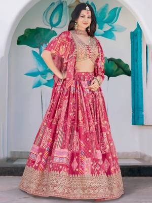 pink silk blend embroidered traditional lehenga choli upto 43 3