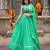 green cotton poly printed traditional lehenga choli upto 42