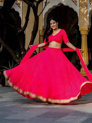 pink georgette printed traditional lehenga choli upto 43 2