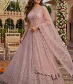 onion pink faux georgette embroidered traditional lehenga choli upto 42
