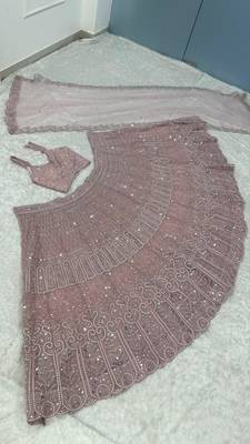 onion pink faux georgette embroidered traditional lehenga choli upto 42 4