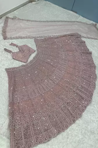 onion pink faux georgette embroidered traditional lehenga choli upto 42