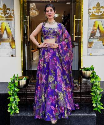 purple silk blend printed traditional lehenga choli upto 42 1