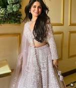 light lavender net embroidered designer lehenga choli