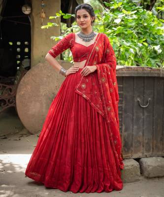 red georgette embroidered fashion lehenga choli upto 42 3