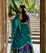 purple cotton poly woven traditional lehenga choli
