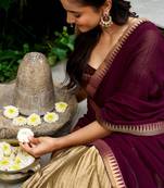 gold cotton poly woven traditional lehenga choli