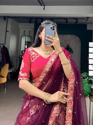 wine silk blend hand woven traditional lehenga choli 3