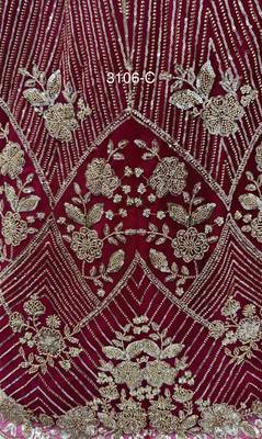 crimson net embroidered traditional lehenga choli 5