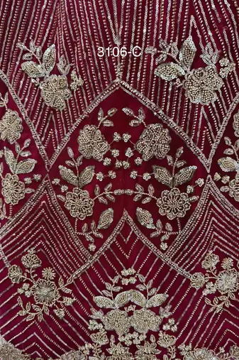 crimson net embroidered traditional lehenga choli